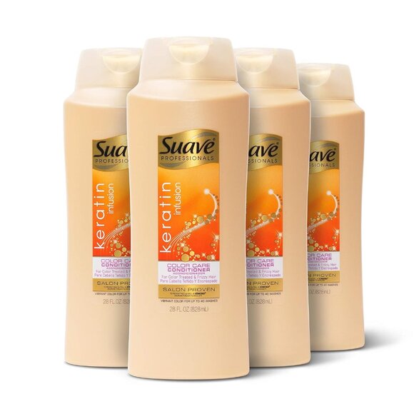 JUMBO 28OZ Suave Professional Keratin Infusion Color Care Conditioner Lot of 4 - Picture 1 of 1